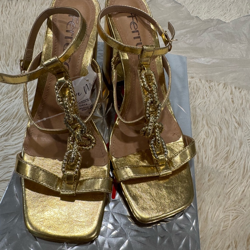Gold Strappy Sandals